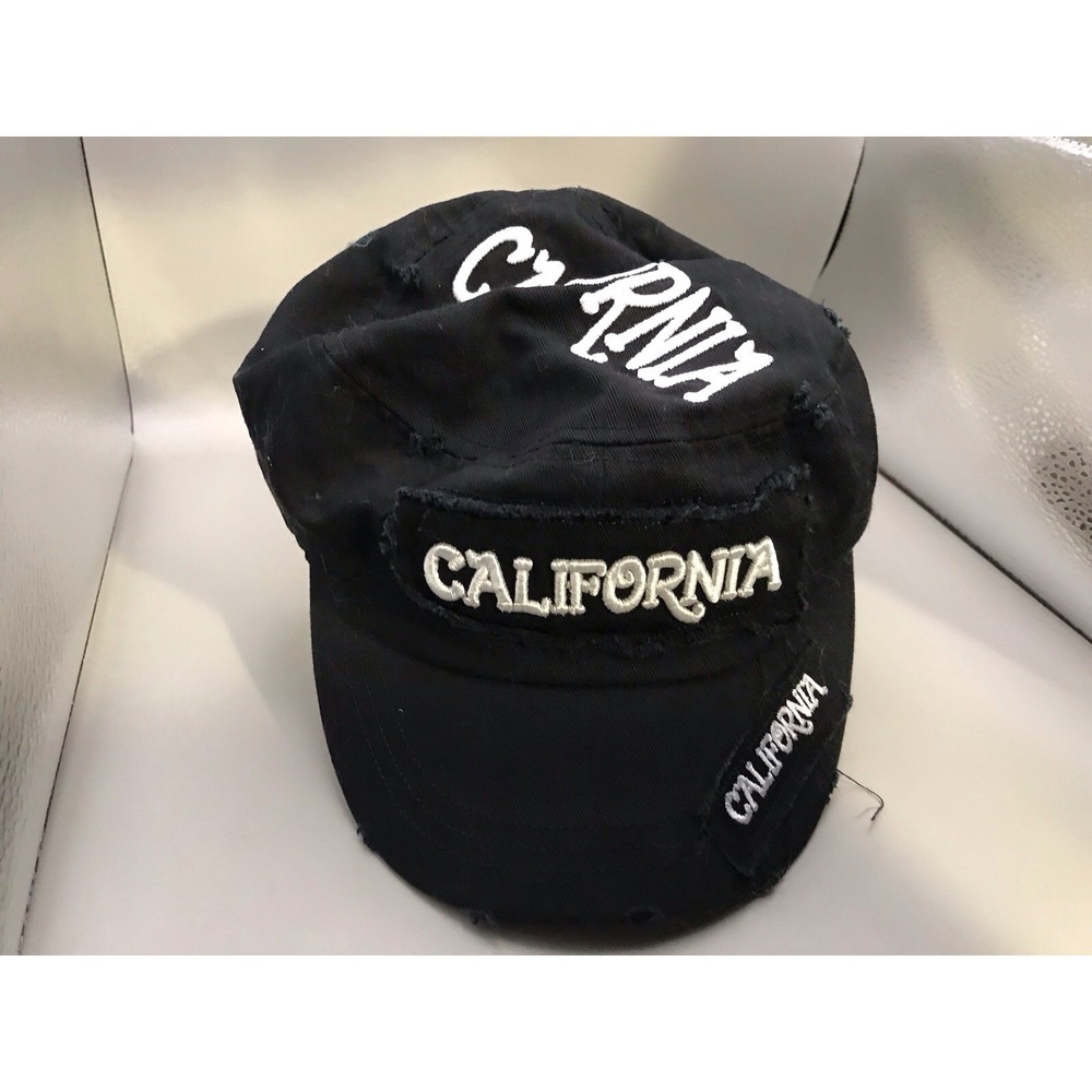 California‎ Distressed Adjustable Hat Cap Black